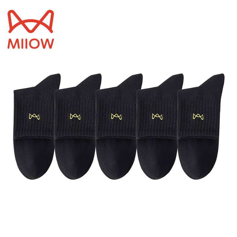 猫人メンズソックス 冬の新作 無地ミッドカーフソックス 抗菌吸汗 スポーツ シンプル 100%純綿ソックス