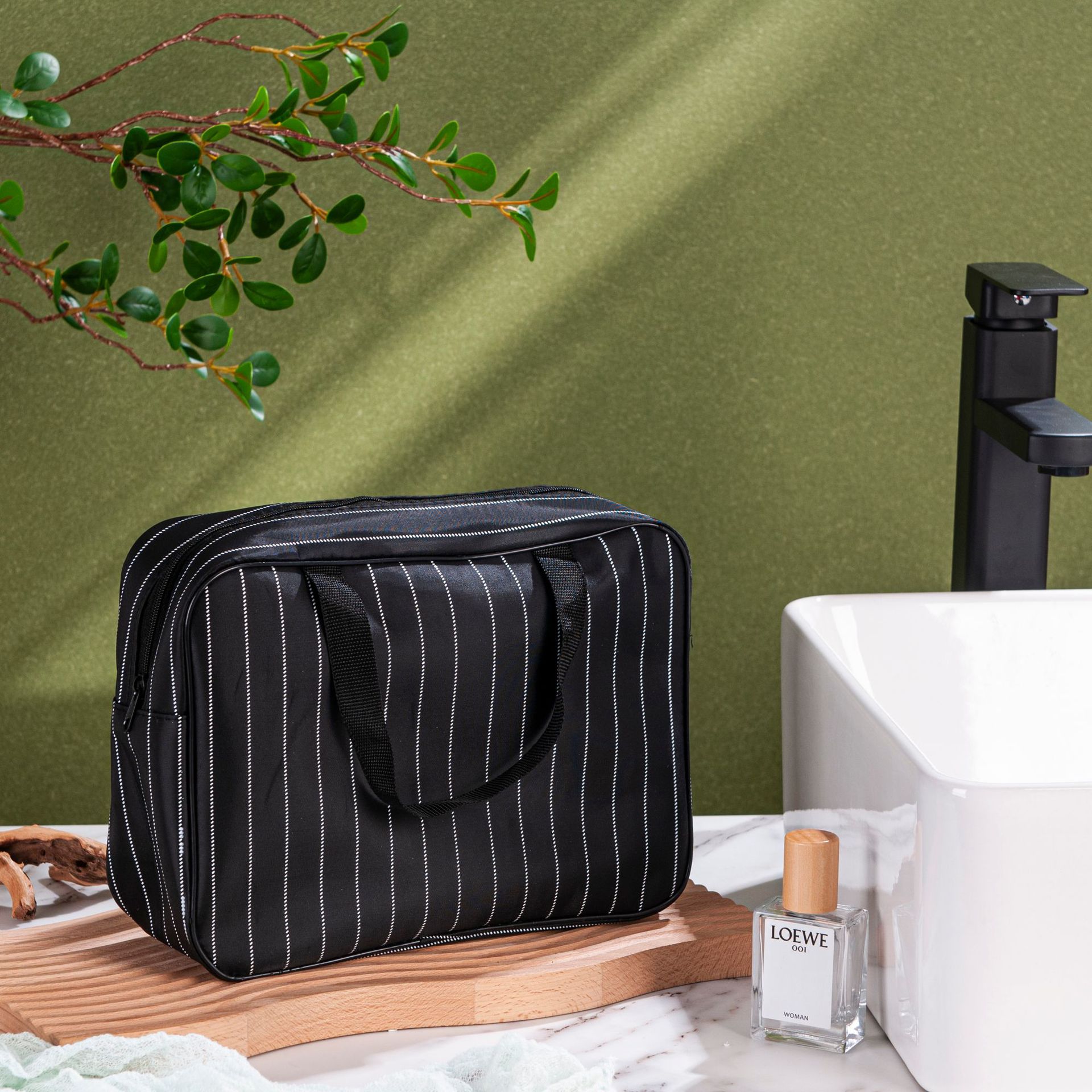 Nueva bolsa de lavado engrosada baño maquillaje fitness almacenamiento viaje rayas mujeres hombres bolsa universal fábrica al por mayor