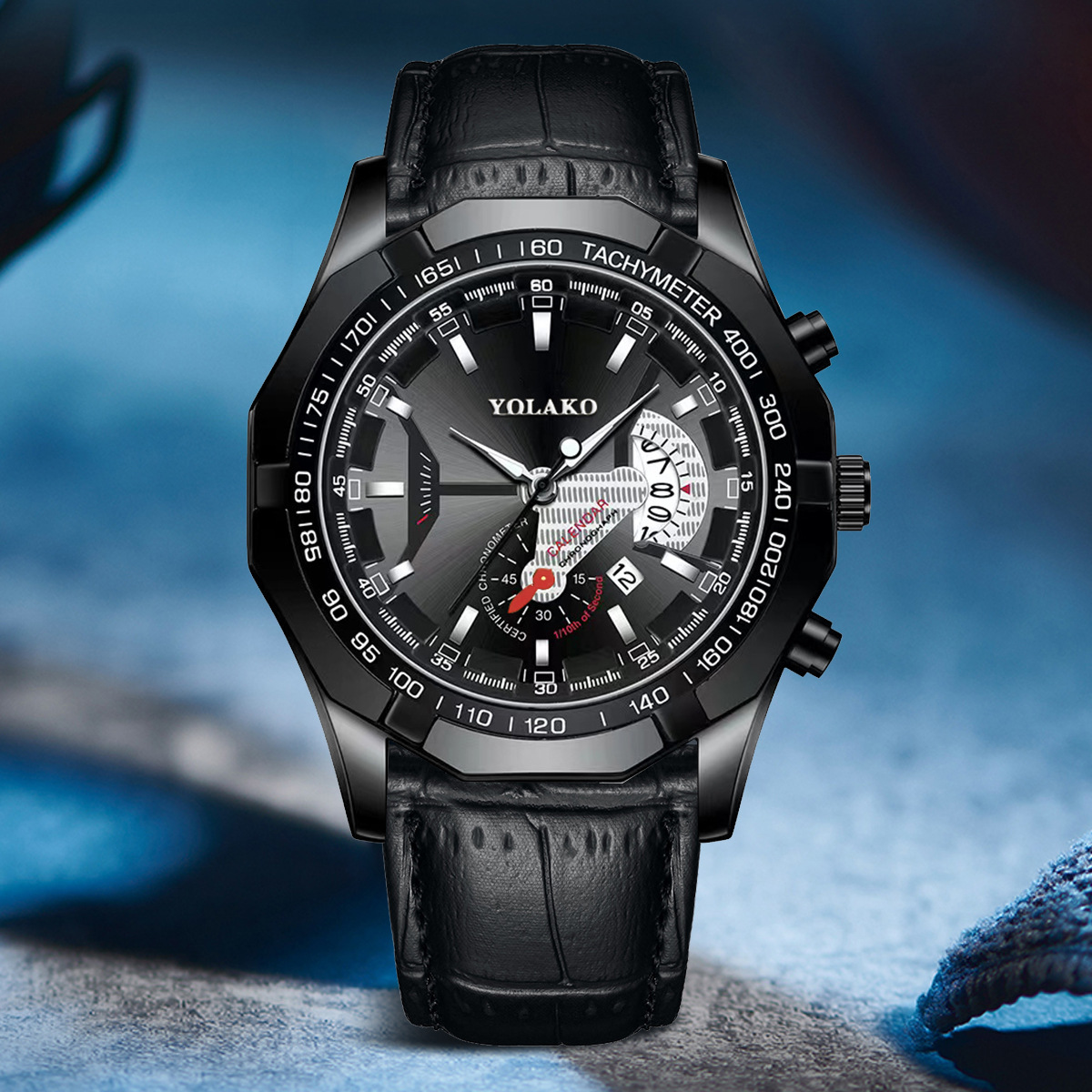 Watch Non-mechanical Watch Large Dial Men's Watch Men's Watch Super Large New Concept Calendar Creative Belt_voghion.com