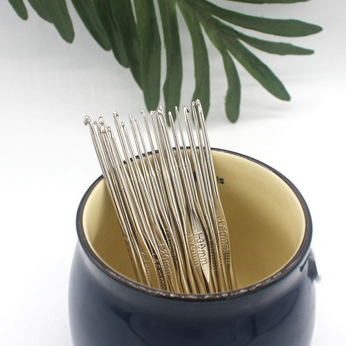 Single-head iron crochet hook small fine lace hook DIY knitting tool set crochet shoe material package sewing accessories