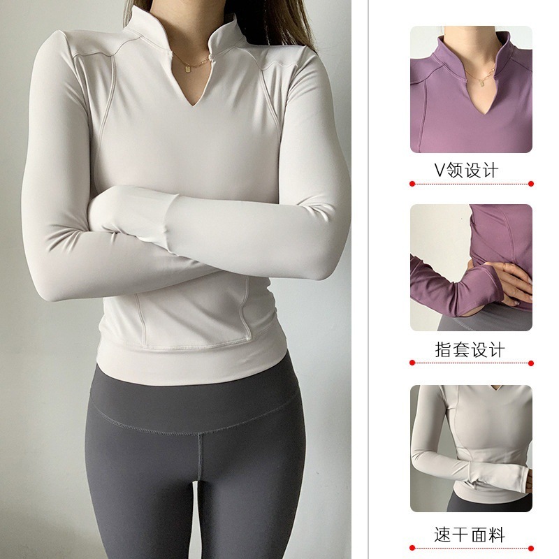 Demi-season yoga clothing, sports sports suit for gym, uniform, quick dry long-sleeve, jacket, plus size 4