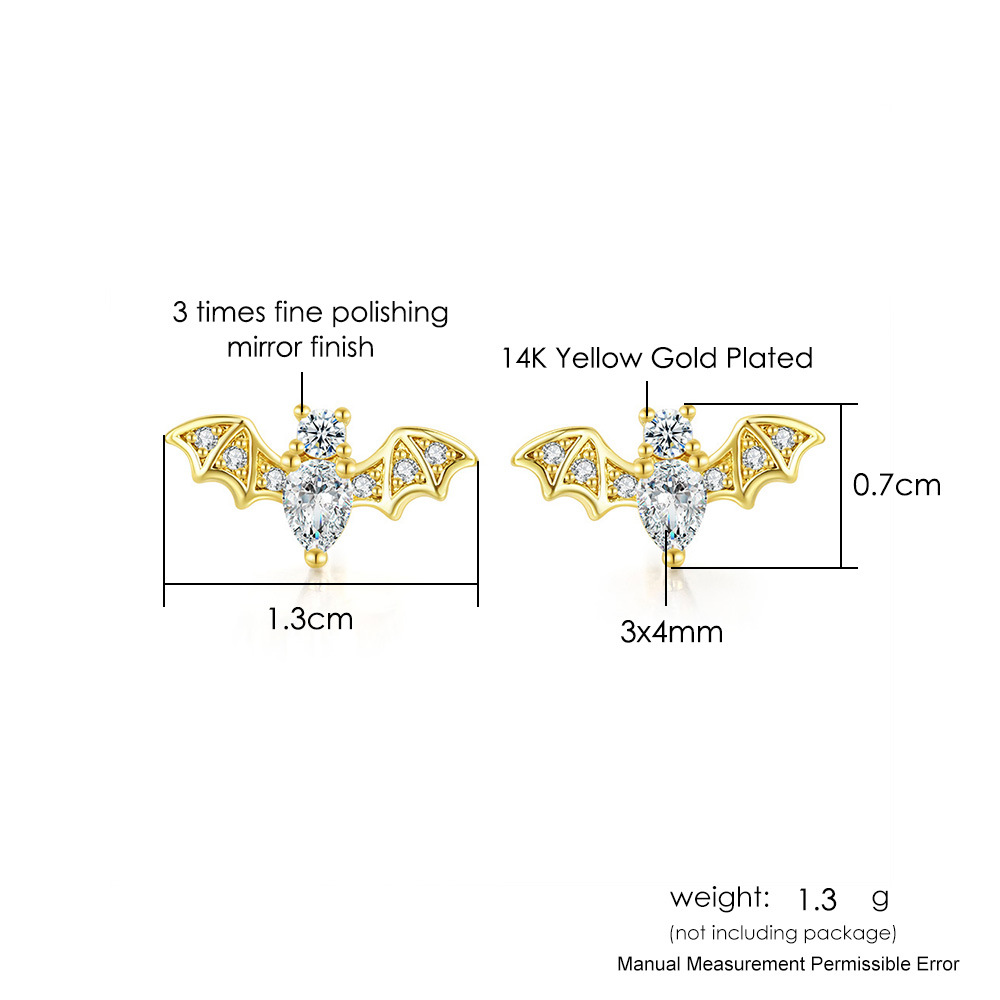 1 Paar Einfacher Stil Schläger Inlay Kupfer Zirkon Ohrstecker display picture 1