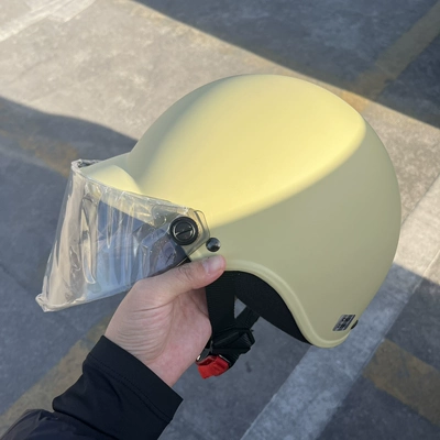 Piao Helmet Motorcycle Half Helmet Summer | Motosiklet dəbilqələri - one-size-fits-all-2023-matte-mustard-yellow-standard-light-tea-lenses