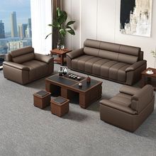 豪华办公沙发茶几组合接待会客大厅商务简约休息贵宾室三人位