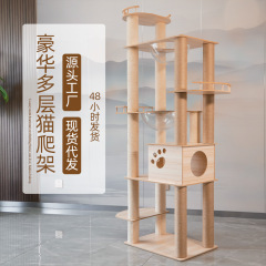 Luxury Cat Villa Cat Scratching Board Wholesale Cat Jumping Platform Cat Tree Cat Climbing Frame Space Cabin Cat Nest Cat Supplies Cat Claw Column 
