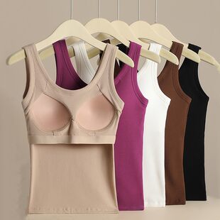 Cotton top with cups, underwear, base body-friendly wireless bra, plus size