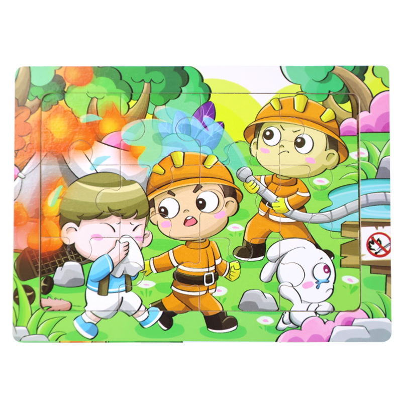 12 piezas de puzzle de madera para niños, niños, niñas y niños, puzzle cognitivo infantil, juguetes de desarrollo intelectual de educación temprana