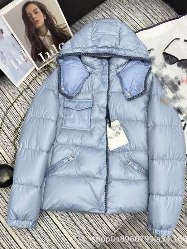 【南油玫瑰高端女装】25新款时髦百搭少女袖标钩花连帽羽绒服外套|undefined