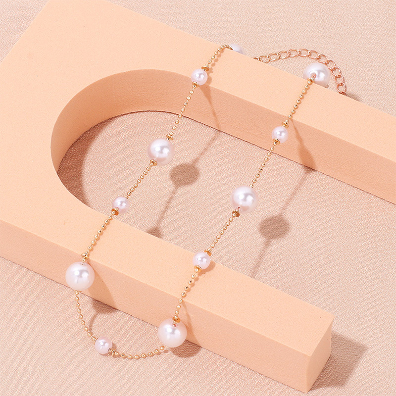 Banquet Occasion Elegant Geometric Alloy Plating Artificial Pearl Necklace