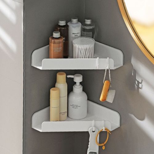 Japanese-style hole-free bathroom shelf storage rack drain rack wall-mounted sink tray storage shelf