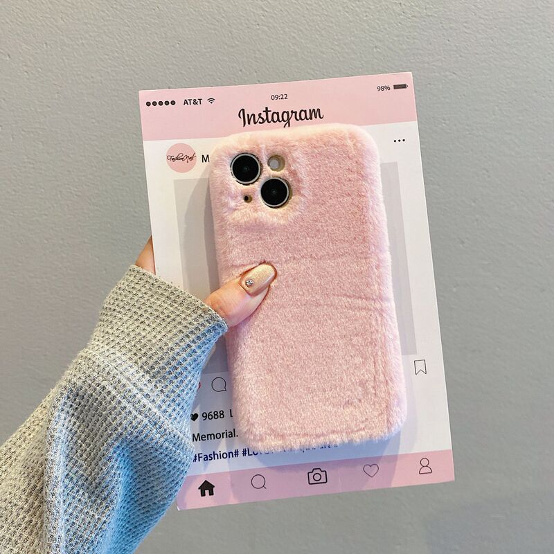 Autumn and Winter Plush Shell Suitable for Apple 15 Mobile Phone Case Simple 14 Pure Color 17 Promax Warm Huawei Mate60 Case Autumn and Winter Plush Shell Suitable for Apple 15 Mobile Phone Case Simple 14 Pure Color 17 Promax Warm Huawei Mate60 Case