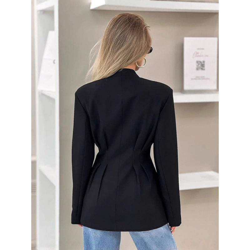 Dames blazer jas voor de herfst met elegante getailleerde pasvorm_voghion.com