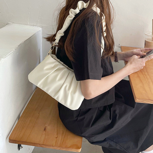 Niche bag shoulder bag 2024 new Korean version trendy and versatile cloud bag pleated bag armpit bag women's bag crossbody bag