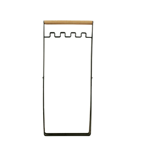 Outdoor household garbage rack foldable kitchen debris storage rack plastic bag holder wooden handle iron garbage hanger