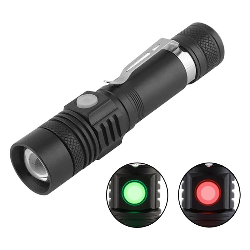 Amazon nuevo T6 recargable USB al aire libre todos los días para llevar zoom telescópico LED luz fuerte linterna de larga distancia