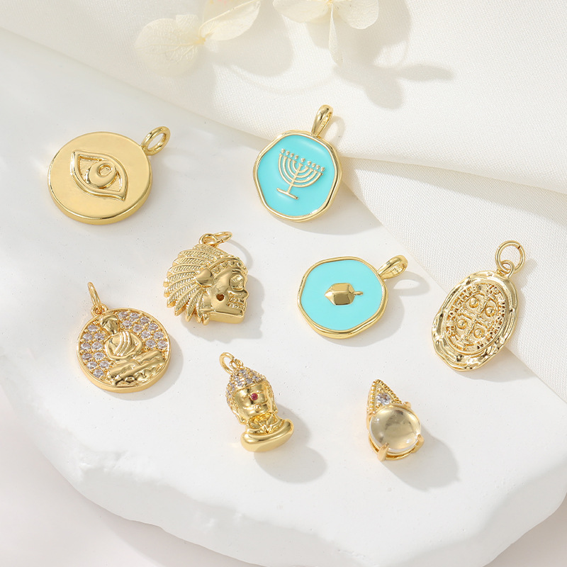 4g Weight 1 Piece Copper Gold Plated Buddha Pendant