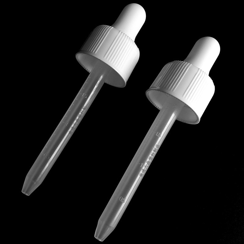 28/410 28牙塑料精油滴管盖 PP塑料带刻度吸管 硅胶胶头2ML吸量