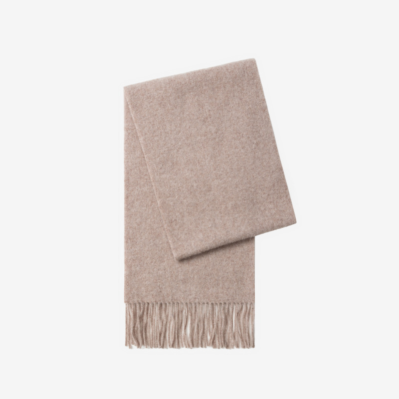 Pinzas cuidadosamente seleccionadas, bufanda 100% de lana, bufanda de ambiente coreana, color sólido, chal de mujer de alta calidad de otoño e invierno