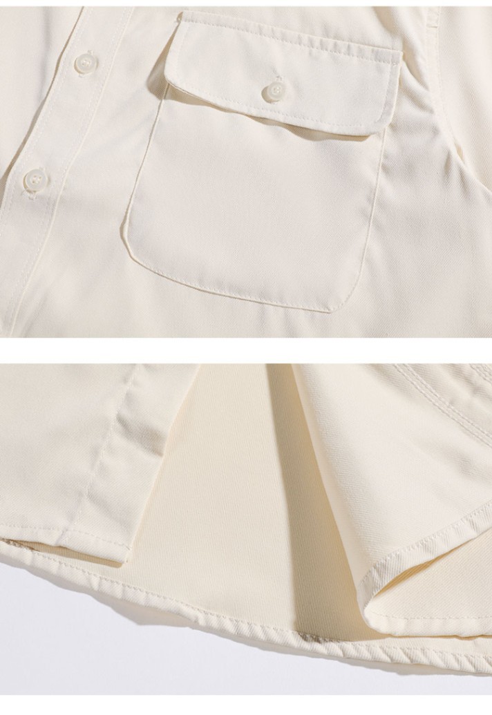 European Style Workwear For Men, Spring And Autumn New Loose Fit Casual Solid Color Shirt Jacket Trendy_viptrois.com