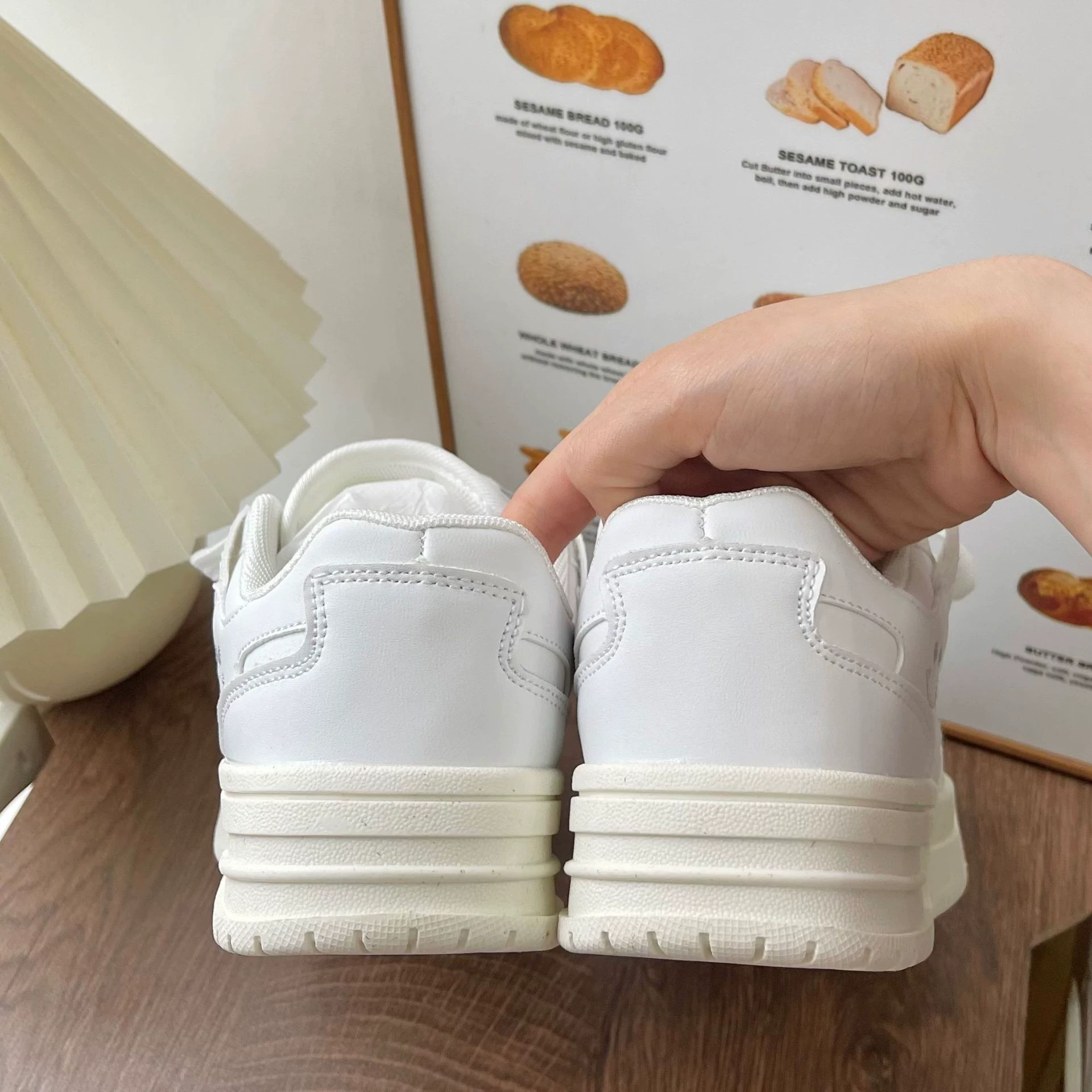 White sports sneakers for beloved platform