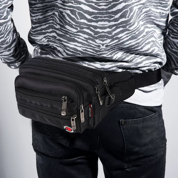 Men's Waist Bag Multi-function Tool Kit Wear-resistant Waterproof Running Bag Casual Outdoor Sports Waist Bag Large Capacity Chest Bag