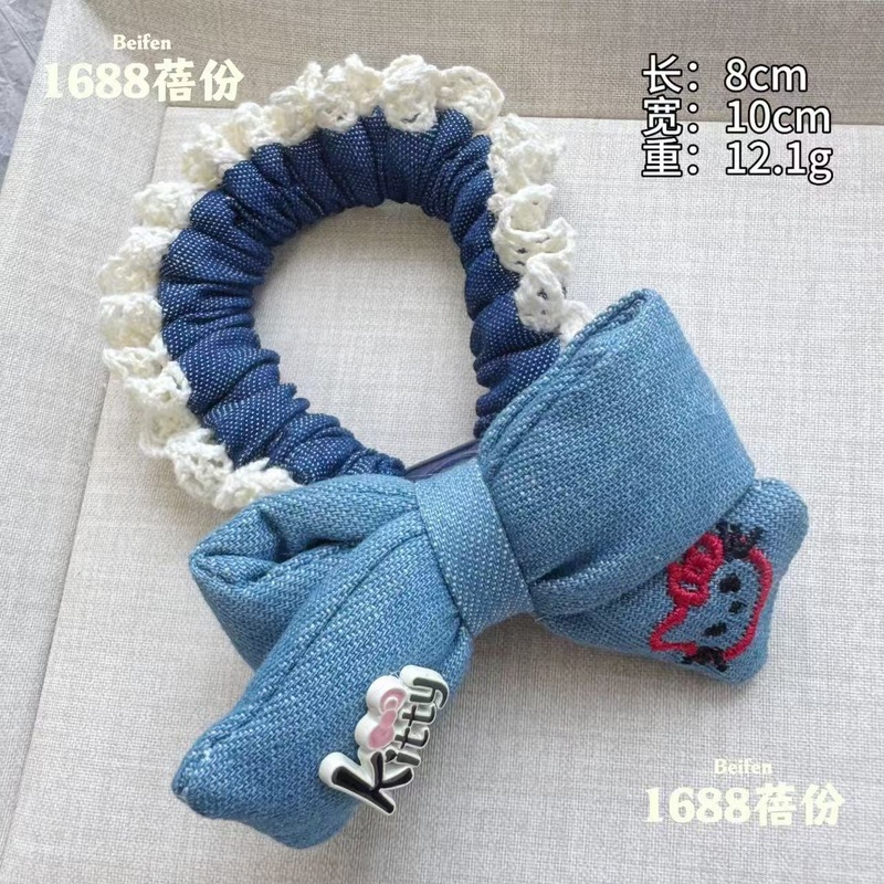 可爱萌萌眼镜猫咪发圈时尚百搭波点甜美大肠圈超仙少女ins风发绳|undefined