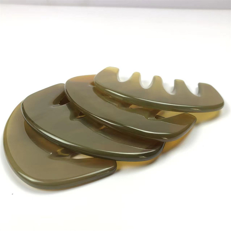 Horn Comb Massage Comb 5 Teeth Guasha Board Head Scalp Meridian Comb 9.5cm quality and texture