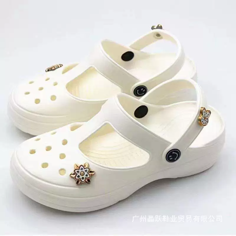 Летние женские симпатичные модные сандалии, двухсторонние сабо, пляжная обувь на толстой нескользящей подошве, белые дышащие сандалии для медсестер