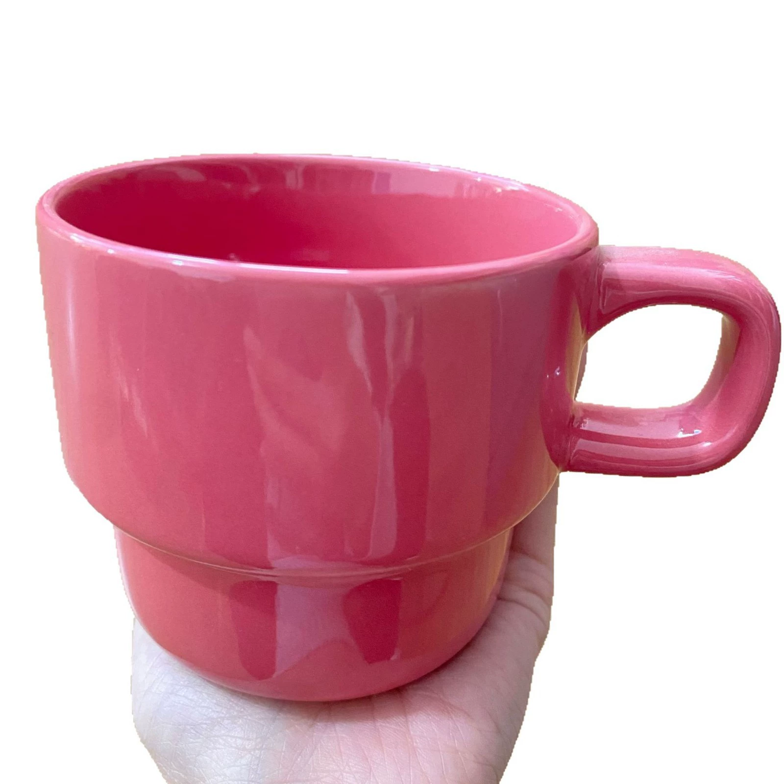 [新品 ins卡通叠叠杯多巴胺陶瓷马克杯情侣喝水杯子早餐牛奶咖啡杯]