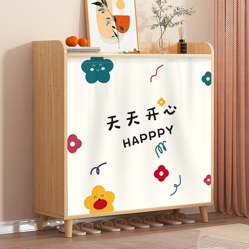 Gabinete de tela que cubre la cortina Velcro autoadhesivo gabinete de zapatos que cubre la cortina fea sin perforaciones armario sundries gabinete puerta cortina hogar