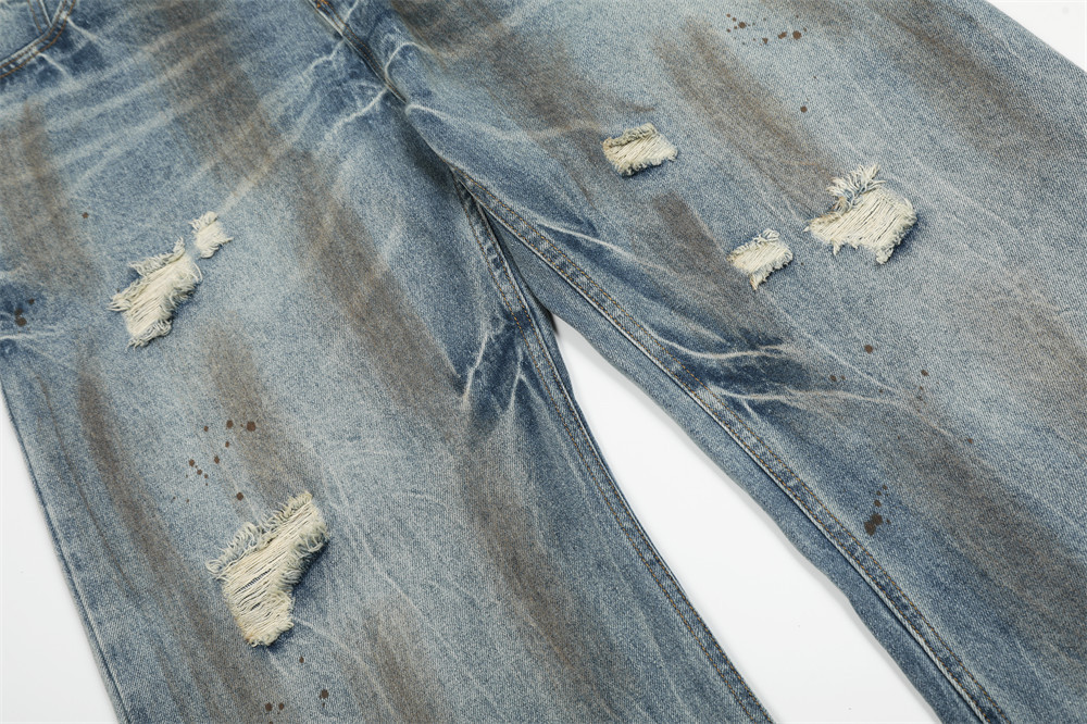 Muške traperice punk stil poderane širokog kroja_voghion.com