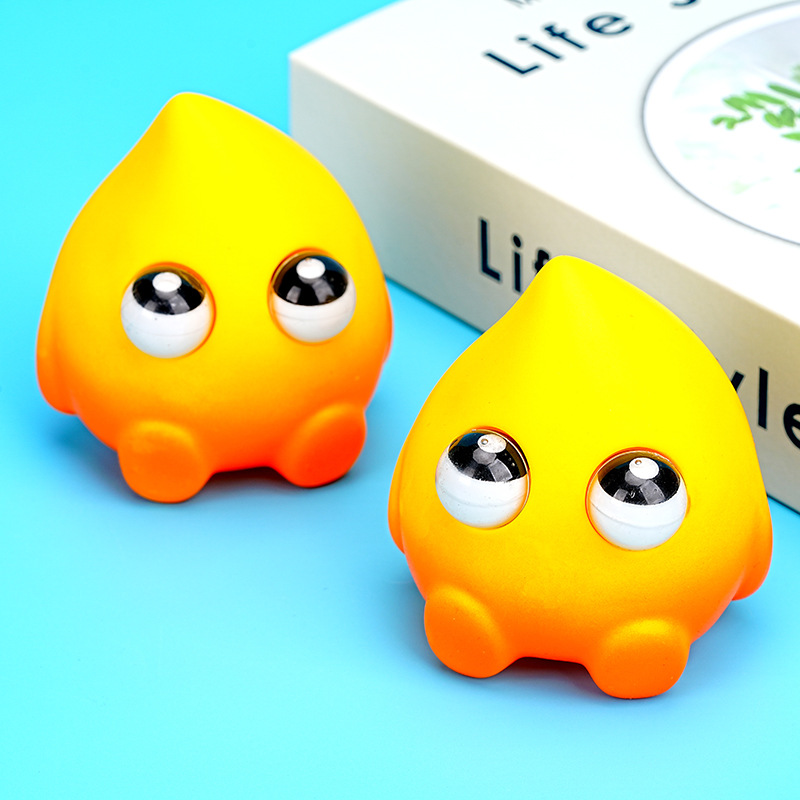 Ojos explosivos, hombre de fuego, Douyin, pellizco, PU, juguetes de descompresión de rebote lento, descompresión creativa para niños, pellizco de fuego pequeño