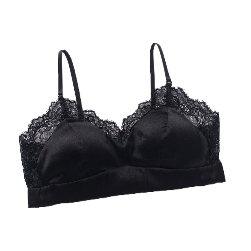 Silk summer thin wireless bra, comfortable sexy breathable underwear