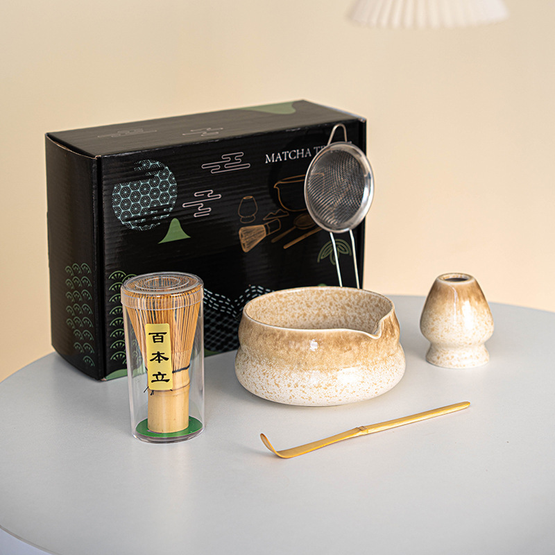 日本製ギフトボックスセット クロスボーダーインスタイル 抹茶ボウル 抹茶ティーセット 百本立陶器 クロスボーダー限定|undefined