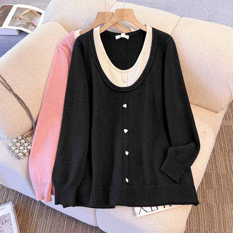 65-150kg Plus-Size Women's Clothing for Fat Girls, Spring, Autumn, and Winter Two-Piece Sweaters, Knitwear, Long-Sleeved Tops, Age-Reducing and Slimming