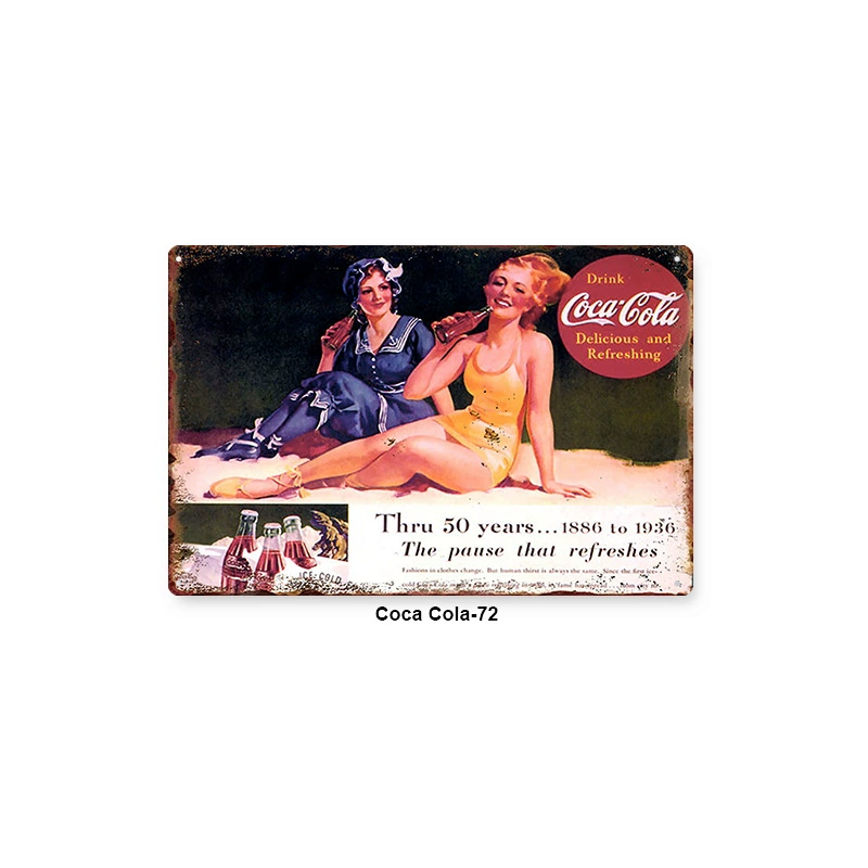 Настенная полка с изображением Coca‑Cola, винтажная поцарапанная металлическая плакат, 20×30 см