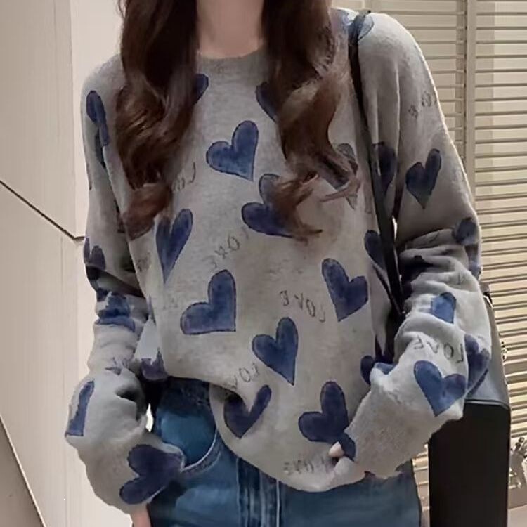 Women's Plus Size Thermal T-Shirt with Heart and Letter Print, New Autumn/Winter Thickened Warm Loose Slimming Round Neck Top Women's Plus Size Thermal T-Shirt with Heart and Letter Print, New Autumn/Winter Thickened Warm Loose Slimming Round Neck Top