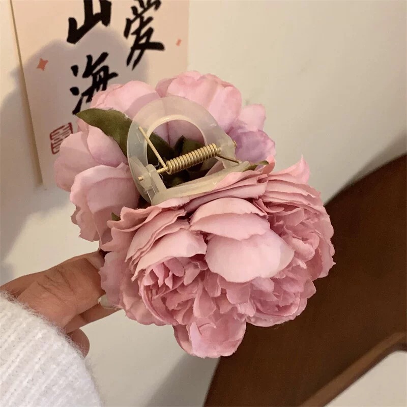 Super Fairy Large Mesh Rose Duckbill Hairpin for Women's Back Hairpin High-End Headwear Shark Clip Super Fairy Large Mesh Rose Duckbill Hairpin for Women's Back Hairpin High-End Headwear Shark Clip
