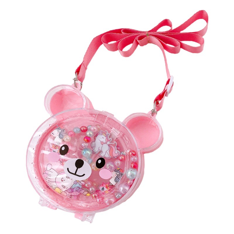 Traje de joyería para niños mochila de dibujos animados pequeña caja de regalo niña hecha a mano con cuentas princesa collar pulsera regalo de la joyería