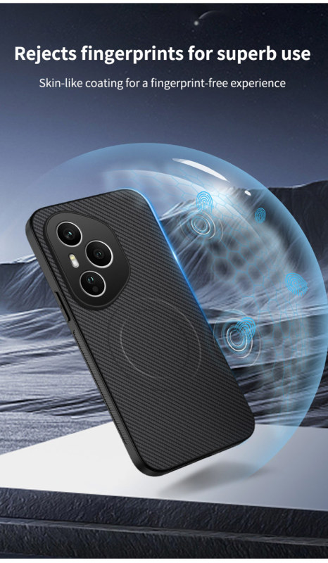 Huawei Honor 400Pro カーボンファイバーパターン磁気吸着式携帯電話ケース Honor 200Pro 落下防止保護ケース|undefined