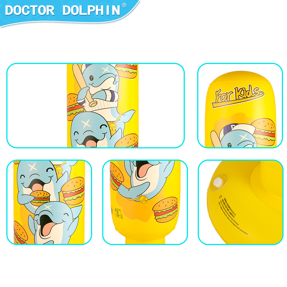 Doctor Dolphin vaso inflable para niños columna de boxeo inflable para niños inyección de agua para niños vaso de boxeo para el hogar