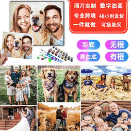 DIY数字油画照片来图钻石画自定义图片填色画厂家客厅装饰可来图