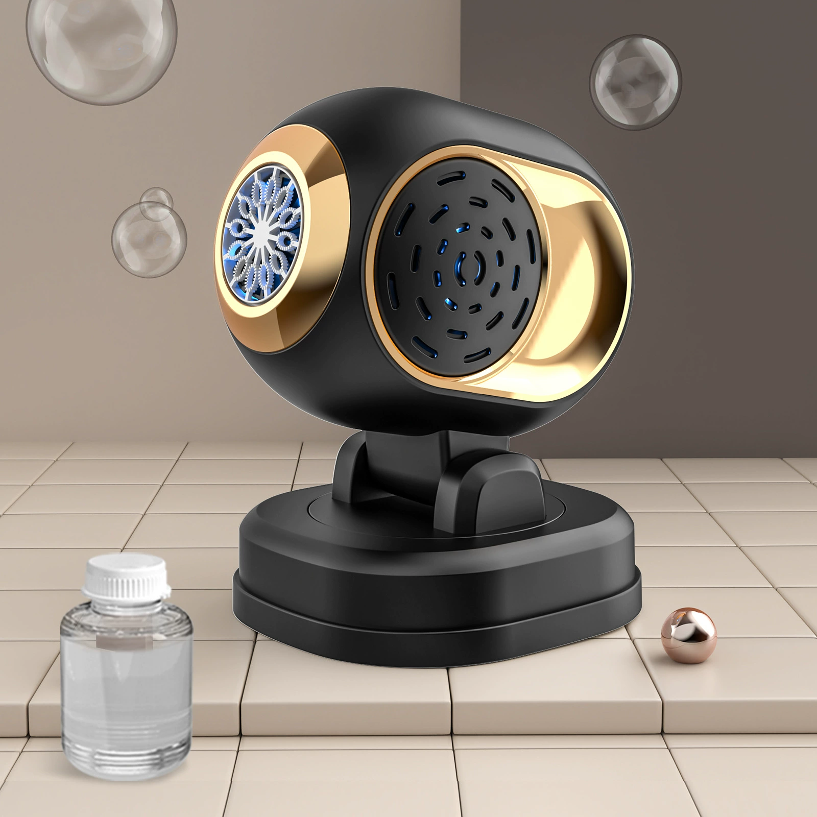 Máquina de burbujas giratoria automática con luces