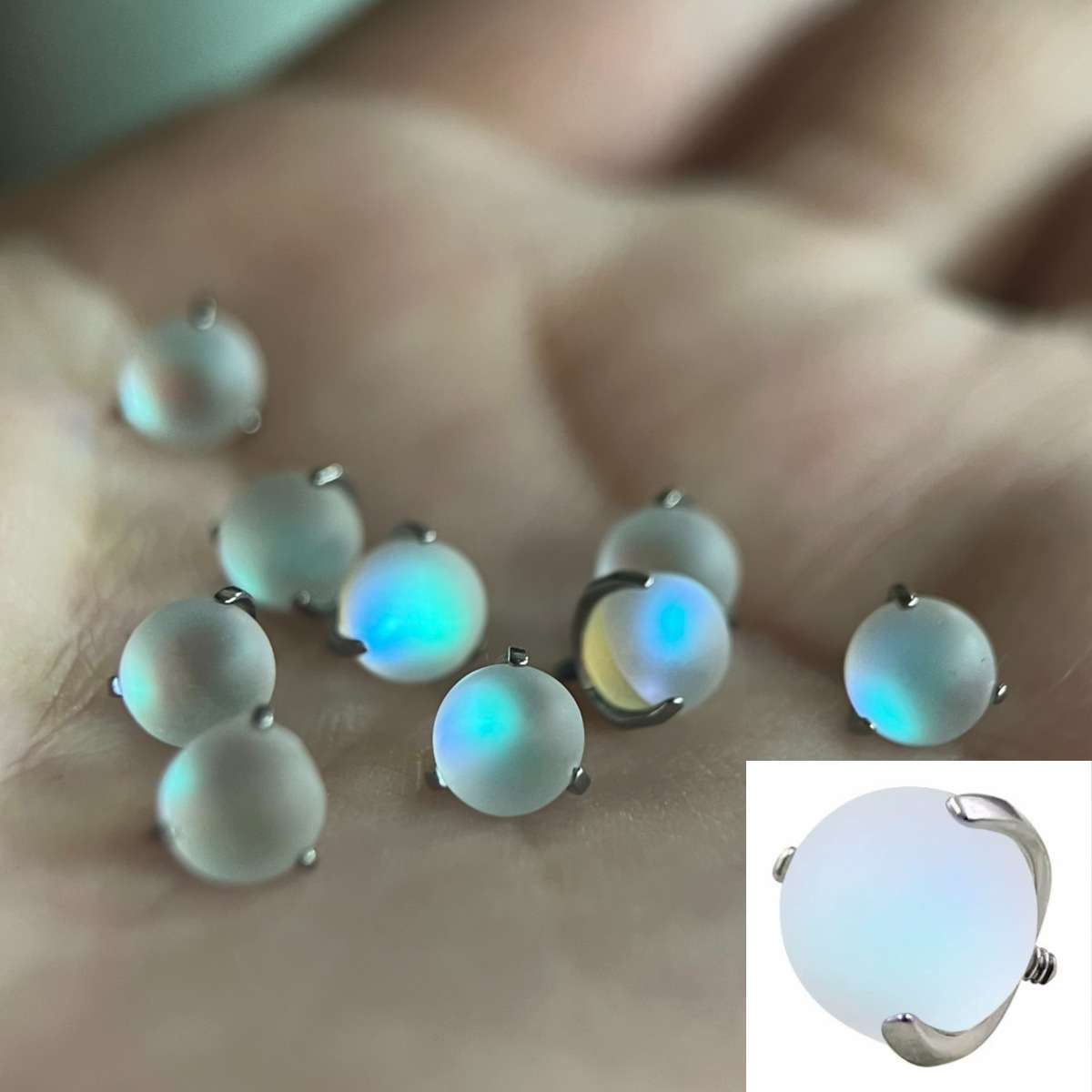 Labret stud lip piercing jewelry styling detail