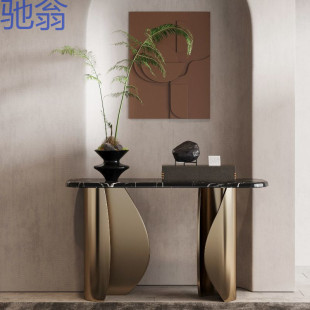 yp7 [durable metal material] light luxury marble entrance table simple entrance table against the wall to enter the guest