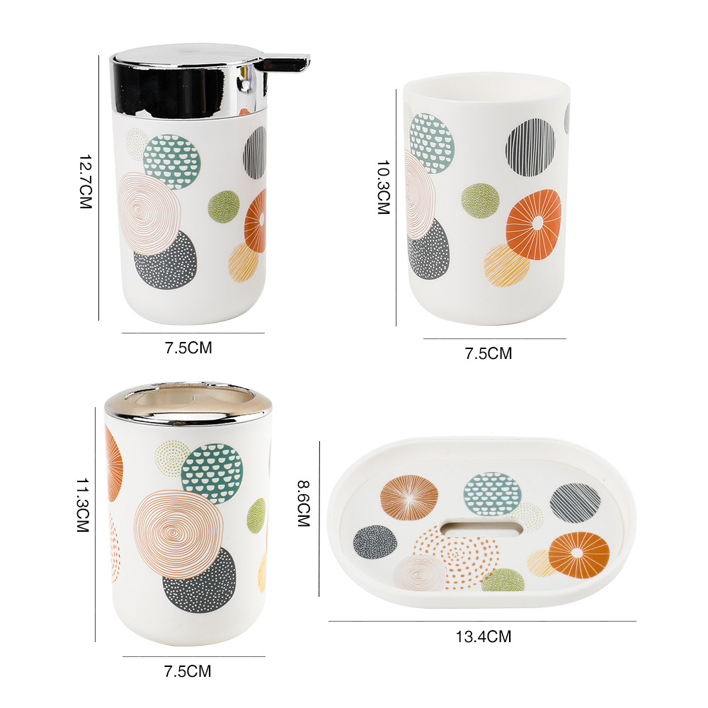 Nuevo kit de baño de plástico baño conjunto de artículos de baño baño baño hogar conjunto de impresión