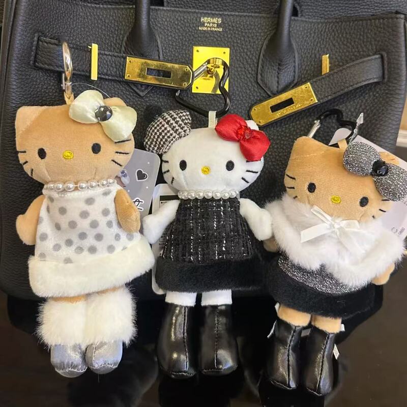 Japanese-Style Winter Chanel-Inspired Long-Legged Kitty Plush Doll Cute Backpack Pendant Keychain Wholesale