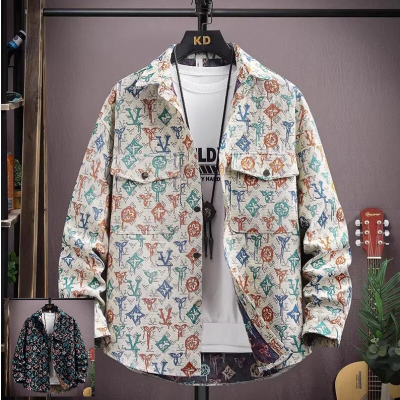 Cross-Border Amazon Spring and Autumn New Full-Print Jacket 2025 Stylish Trendy Brand Casual Versatile Jacket Shirt Men's Top