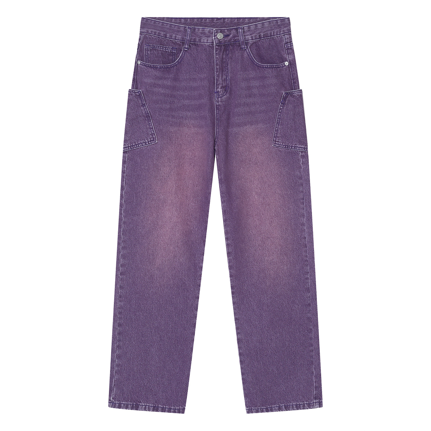 Mtlclothes ropa de Hombre | 2022 nuevos pantalones vaqueros personalidad bolsillo versión coreana la marea suelta recta Hip Hop