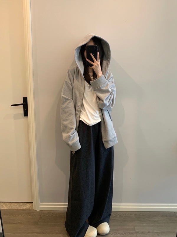 2546 # Awencoatウエストを緩めたストレートグレーのワイドレギンス|undefined